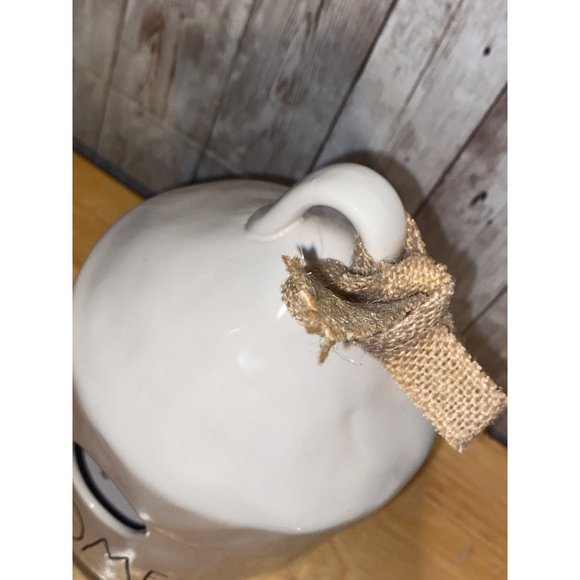 Rae Dunn Ceramic Home Round Cylinder Birdhouse Tan Bottom Farmhouse Home Decor - Picture 6 of 7